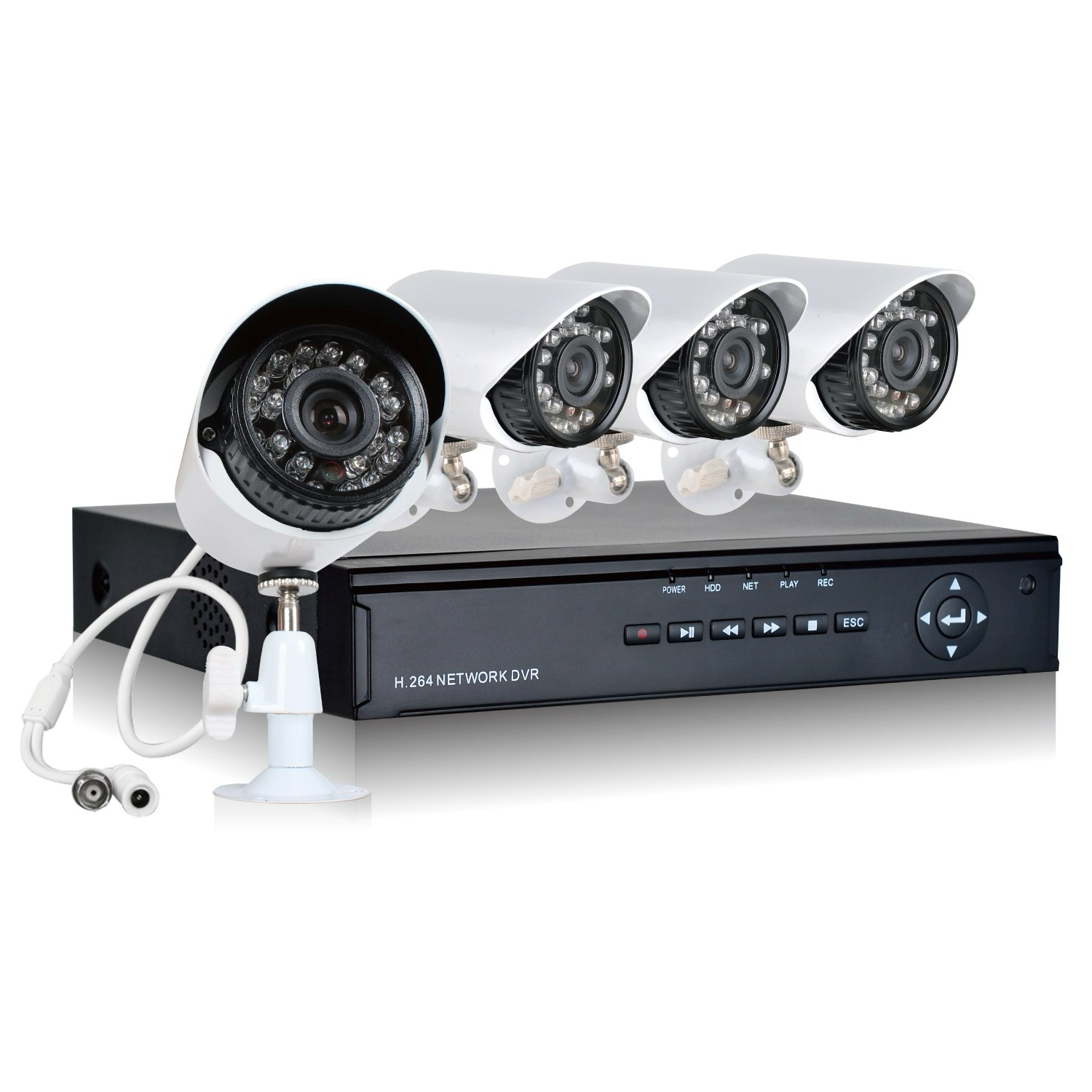 Sistem de supraveghere CCTV, Kit DVR cu 4 camere exterior / interior din metal