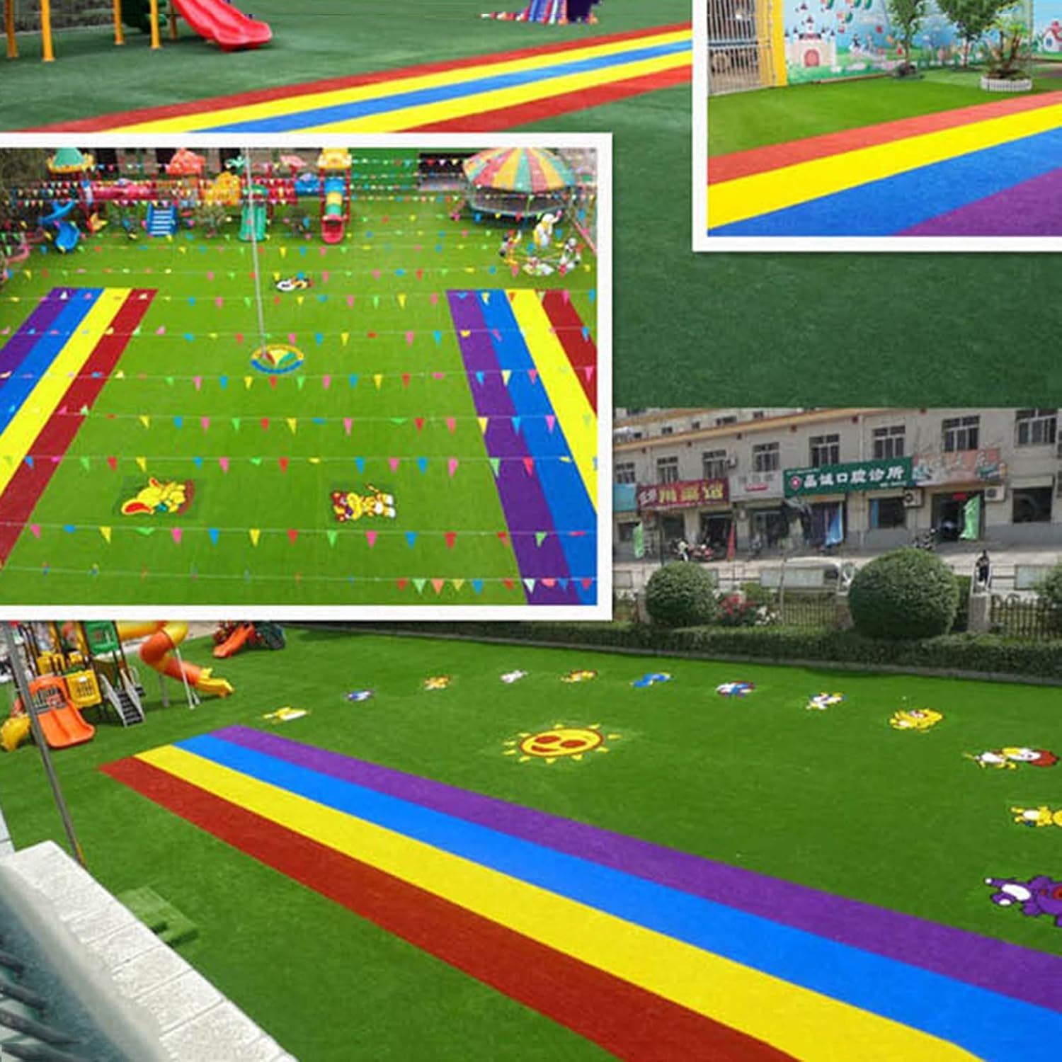 Gazon artificial decorativ – verde natural, drenaj rapid, rezistent UV si foc