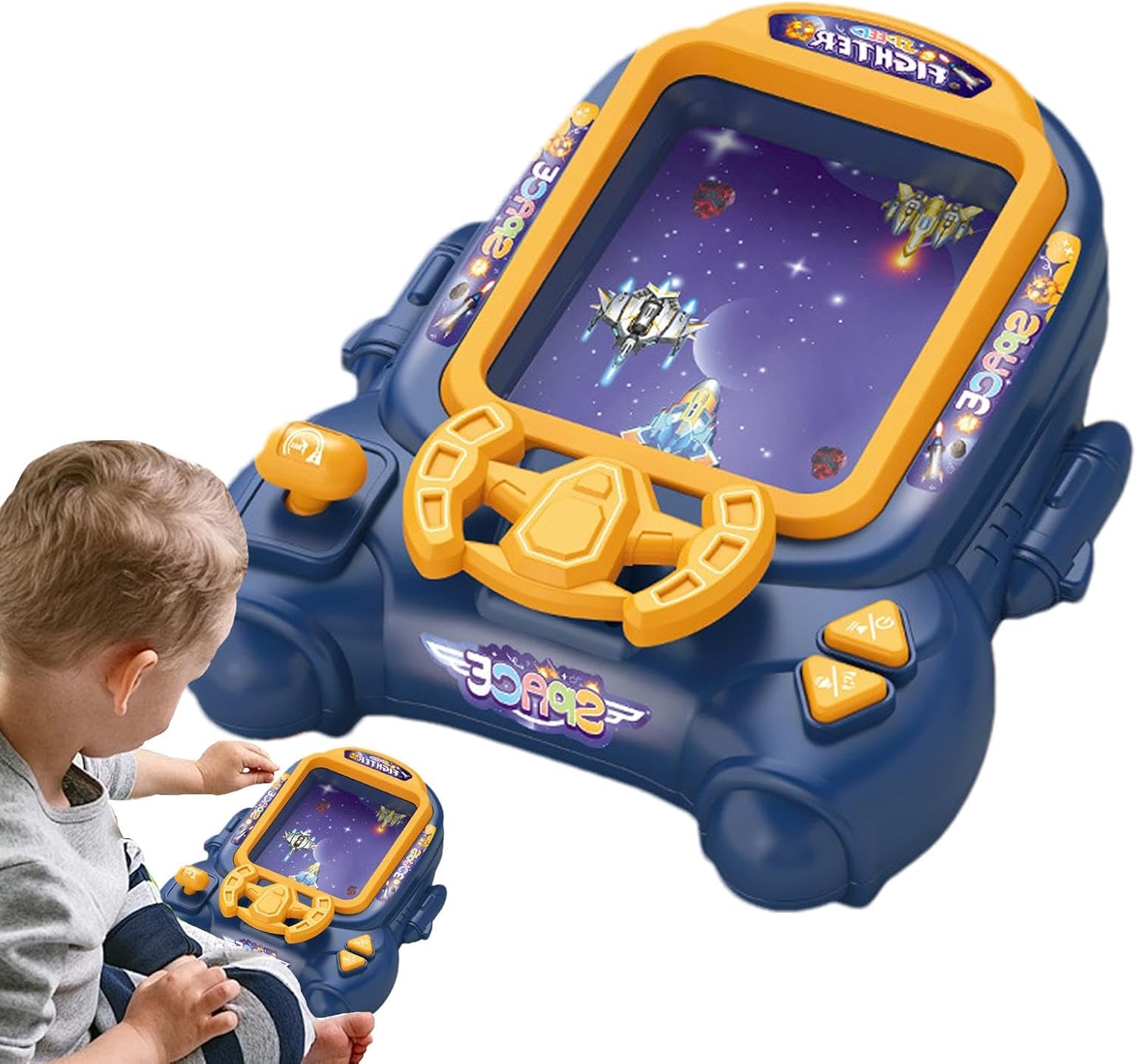 Consola de jocuri arcade cu 18 niveluri – Aventura spatiala, jucarie educativa pentru copii