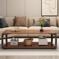 Masuta de cafea cu raft de depozitare, stil italian, 110x60x43cm, blat MDF si cadru metalic - imagine 4