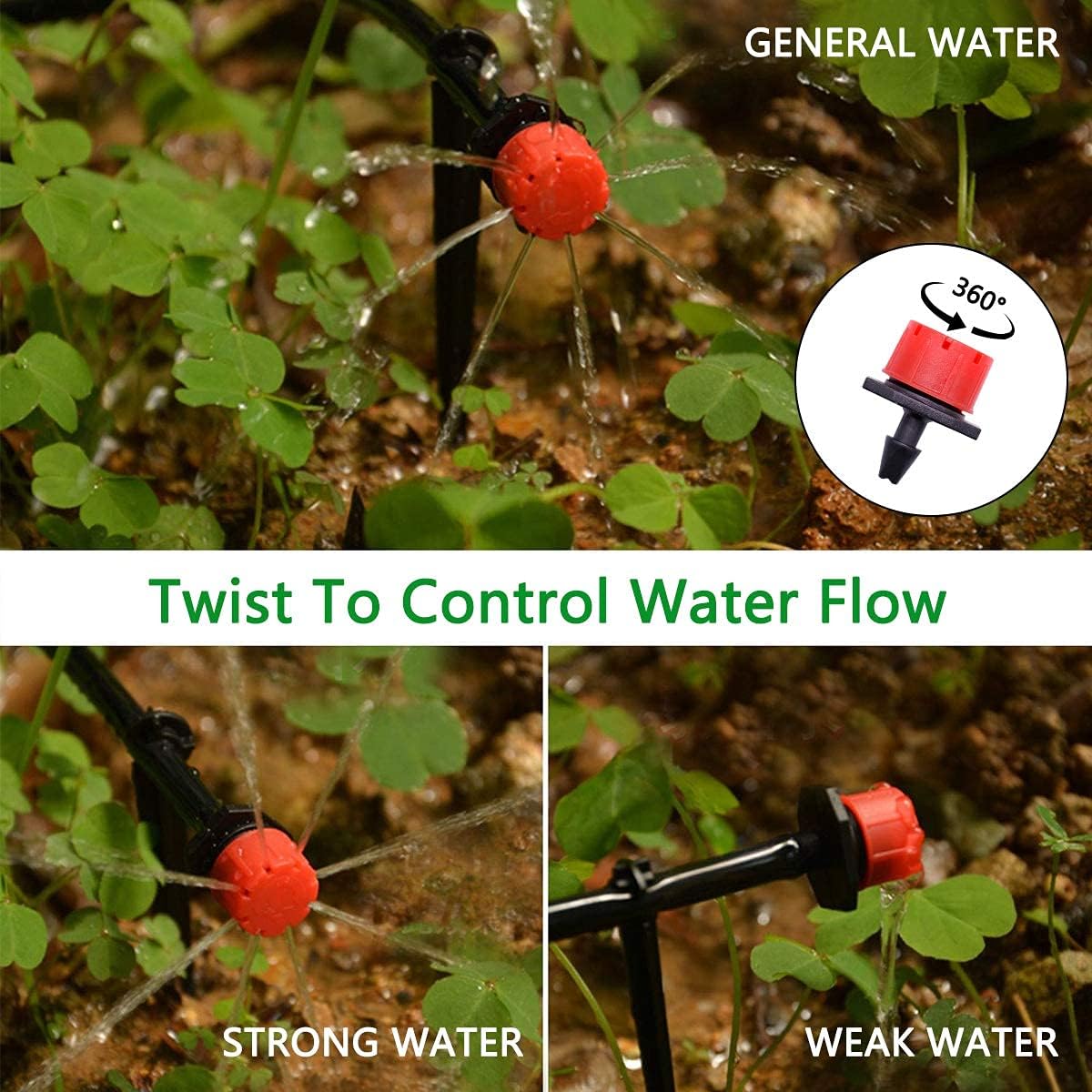 Sistem de Irigatie pentru gazon, gradina si terasa cu perdea de apa din plastic, duze ajustabile, 10m