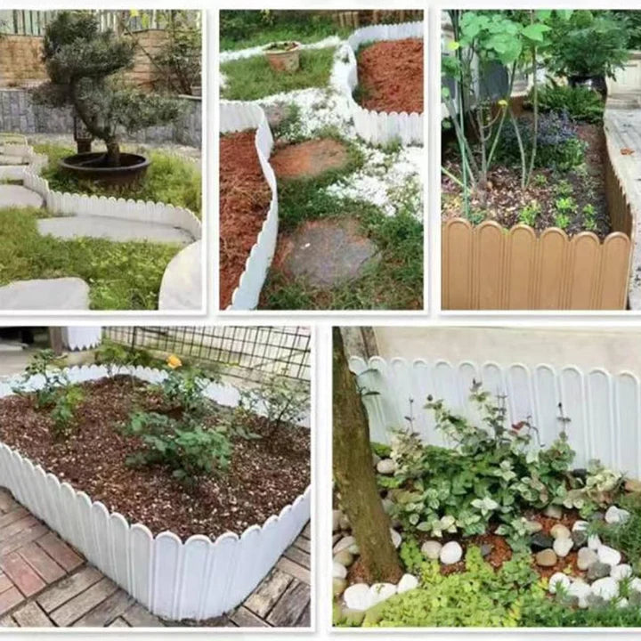 Set 12 bucati garduri decorative pentru gradina, albe, 1.2m x 22cm