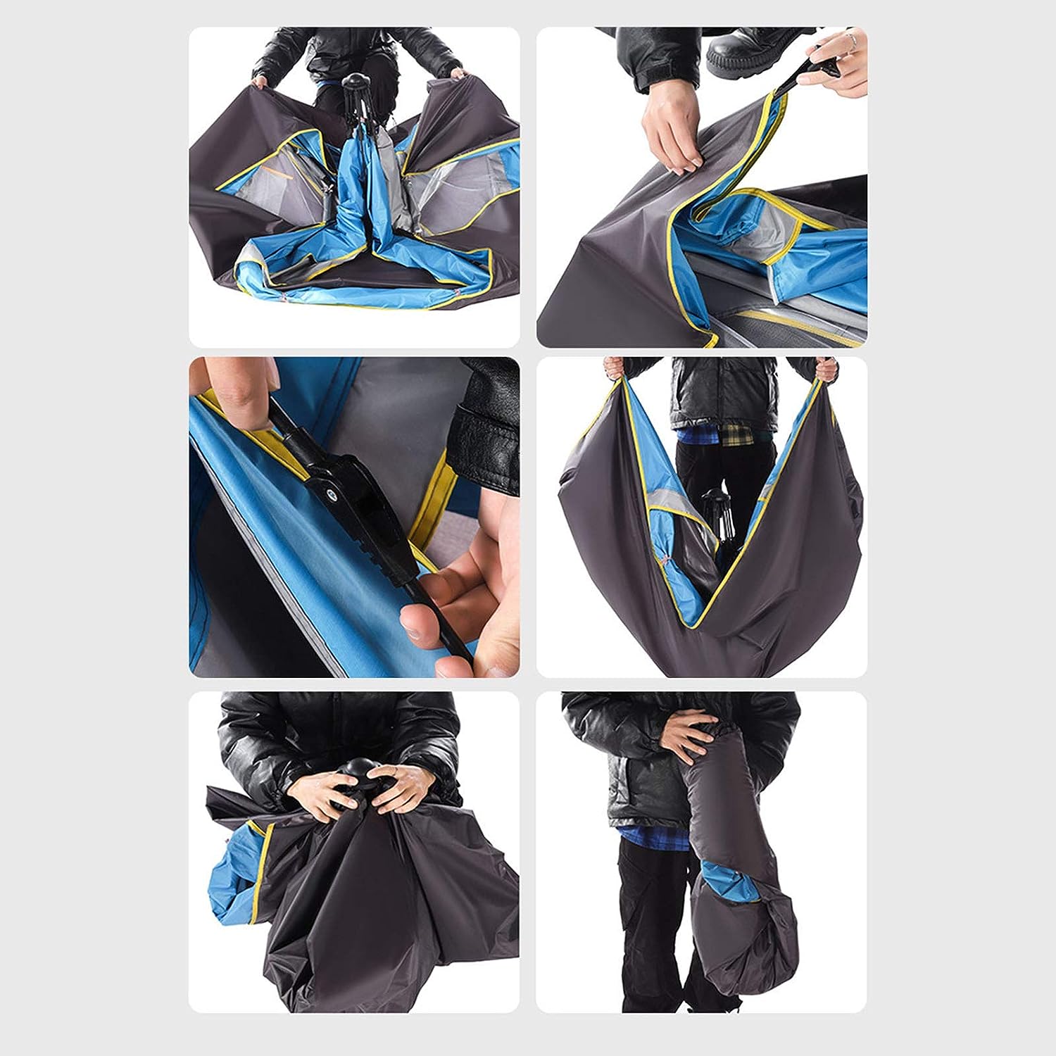 Cort camping 3-4 persoane cu deschidere automata pop-up, impermeabil, protectie UV, 2 usi