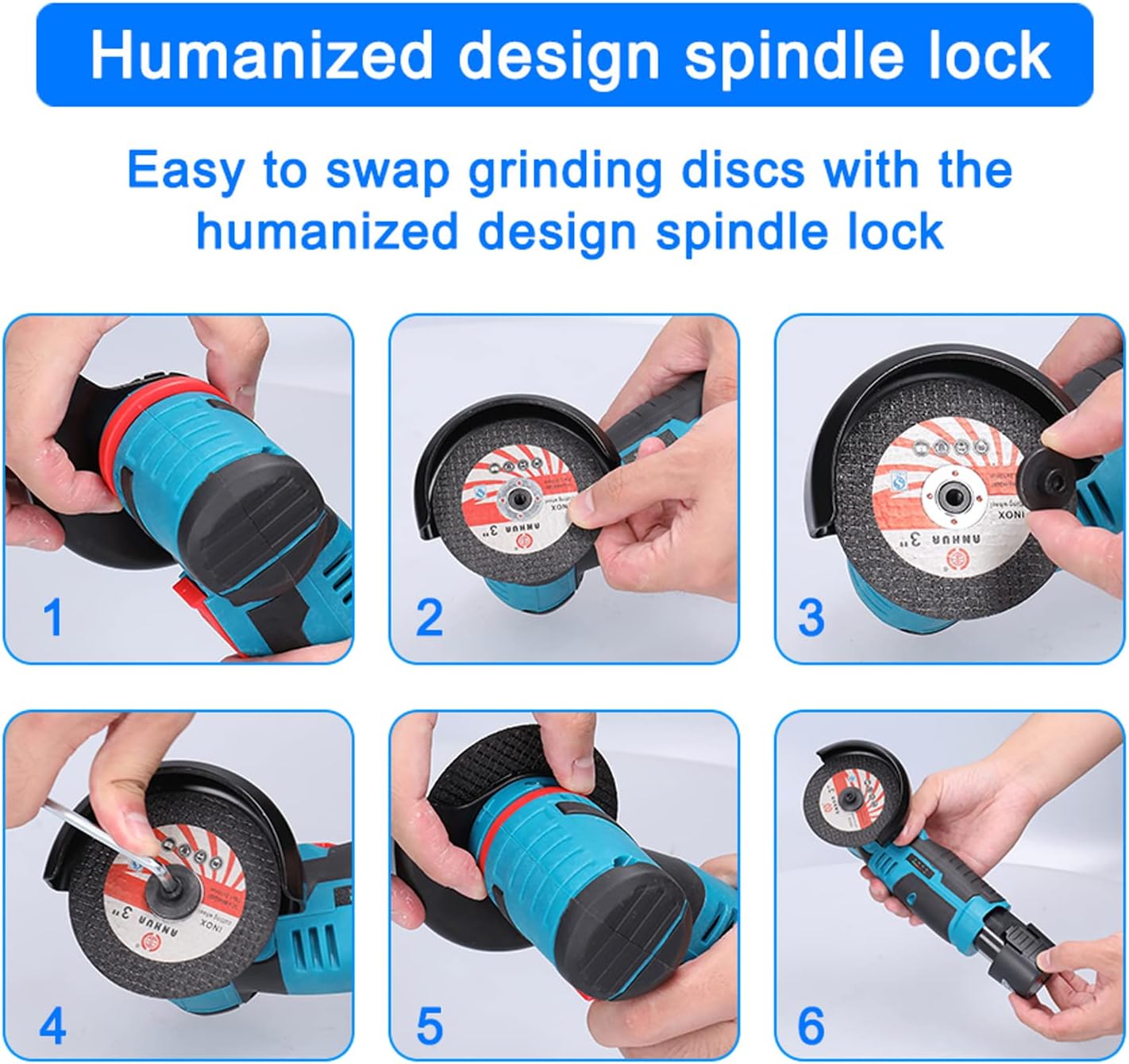 Mini Polizor unghiular portabil cu 1 sau 2 acumulatori 24V, 5 discuri incluse