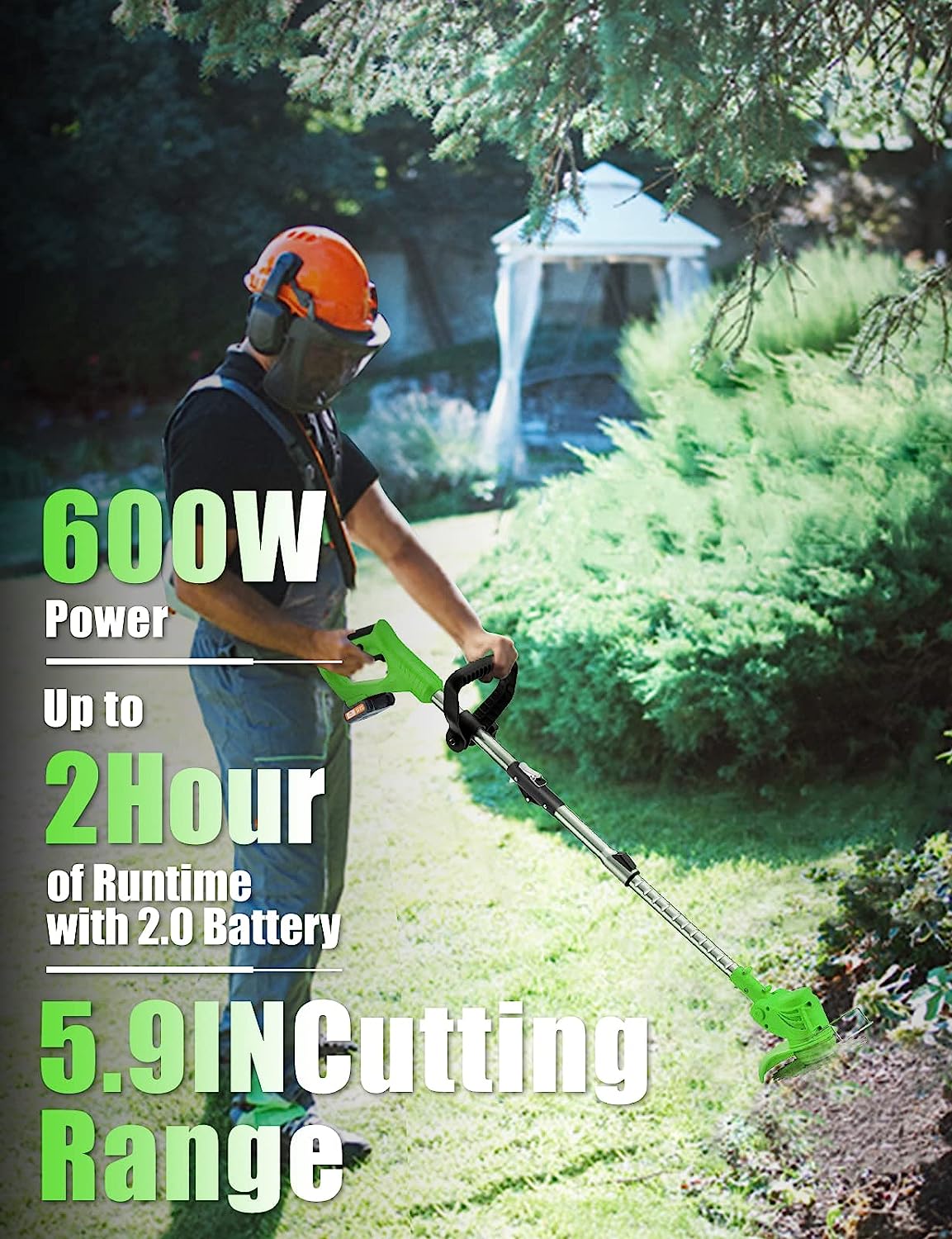 Motocoasa electrica 48V, 4000 mAh, 18000 RPM, cu acumulatori