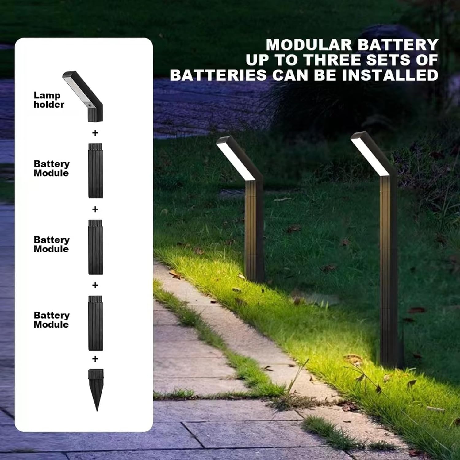 Lampa Solara LED pentru Gradina, 90 LED-uri, 3 Moduri Iluminare, Protectie IP65, Inaltime 83 cm, Culoare Negru