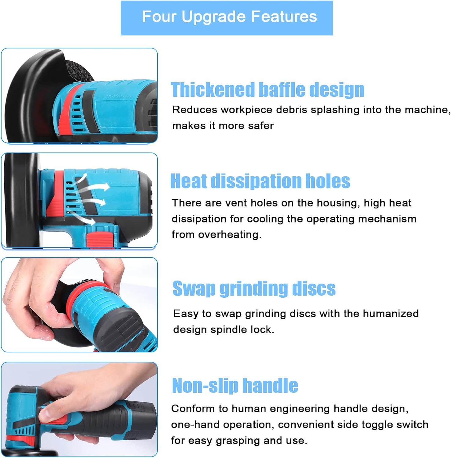 Mini Polizor unghiular portabil cu 1 sau 2 acumulatori 24V, 5 discuri incluse