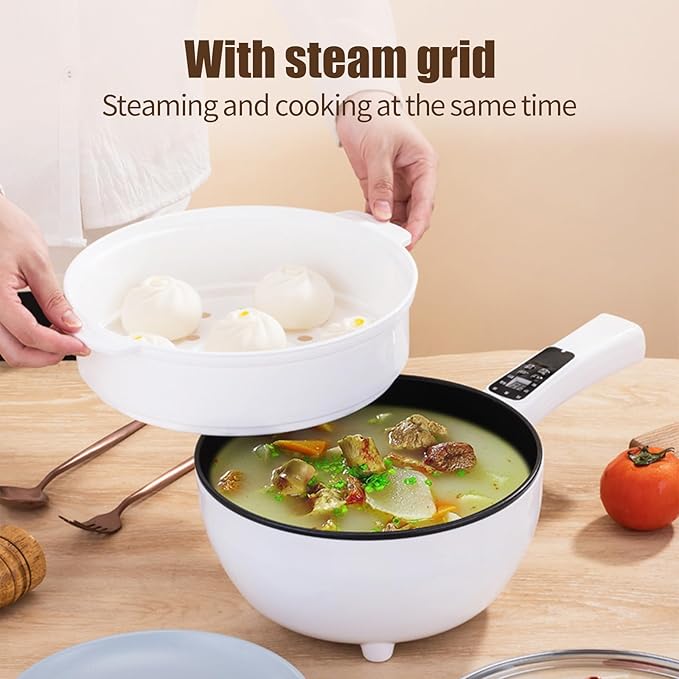 Tigaie Electrica Inteligenta 4L, 26 cm, Multifunctionala cu Panou Control, Invelis Antiaderent si Functii Gatit Rapid