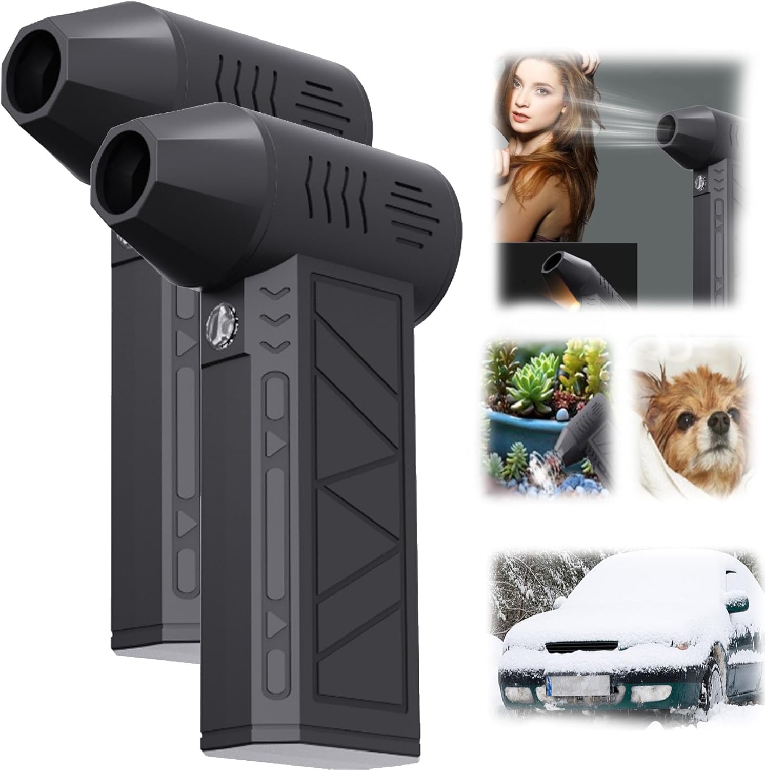 Mini ventilator de aer comprimat, 4 trepte de viteza, lanterna, incarcare USB