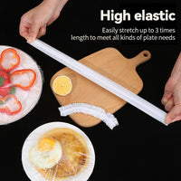 Set 100 huse alimentare de unică folosință cu bandă elastică, 22-38 cm, transparente - imagine 4