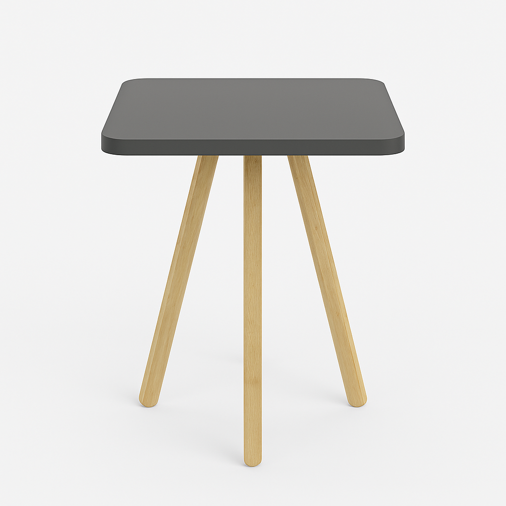 Masuta decorativa cu picioare din lemn, 34 x 34 cm, stil nordic