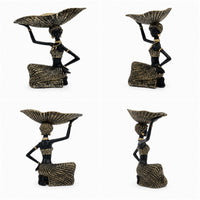Statuetă Decorativă Femeie Africană cu Tavă – 32 × 21,5 × 12 cm - detaliu produs