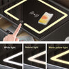 Noptiera Smart Multifunctionala, iluminare LED tactil cu 3 culori, incarcare wireless si USB, difuzor Bluetooth, 2 sertare