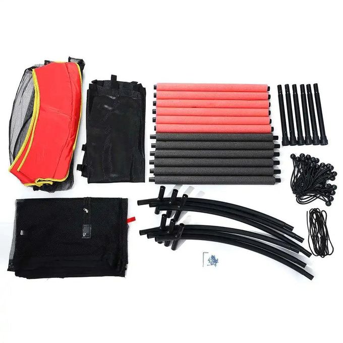 Trambulina cu plasa de protectie, metal + textil, 124x140 cm, 3 ani+