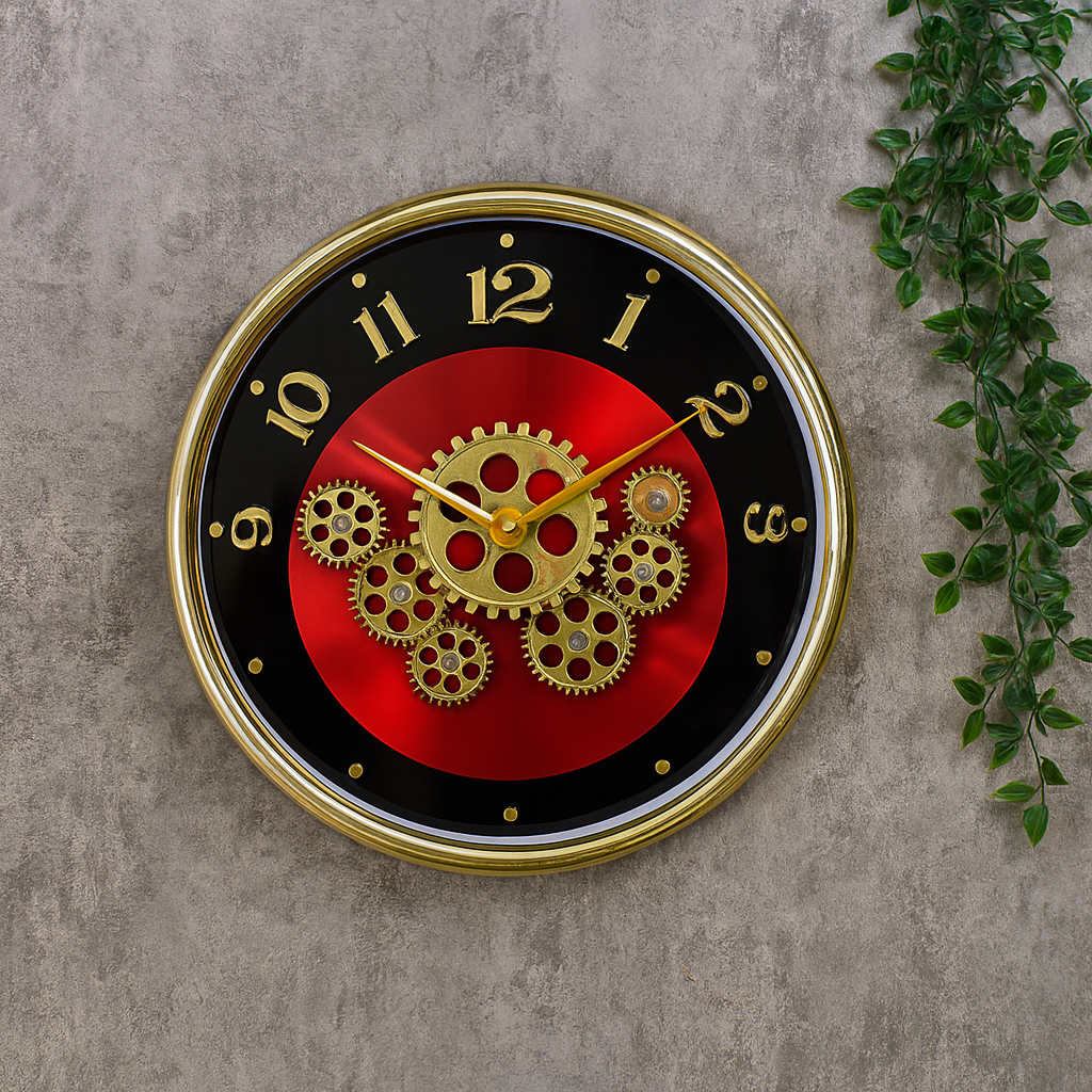 Ceas modern de perete cu rotite in miscare si mecanism silentios, 35 cm