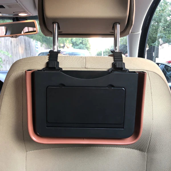 Set 2 organizatoare auto pliabile, montare la scaunul din spate, ABS, 25 x 16.2 x 3 cm