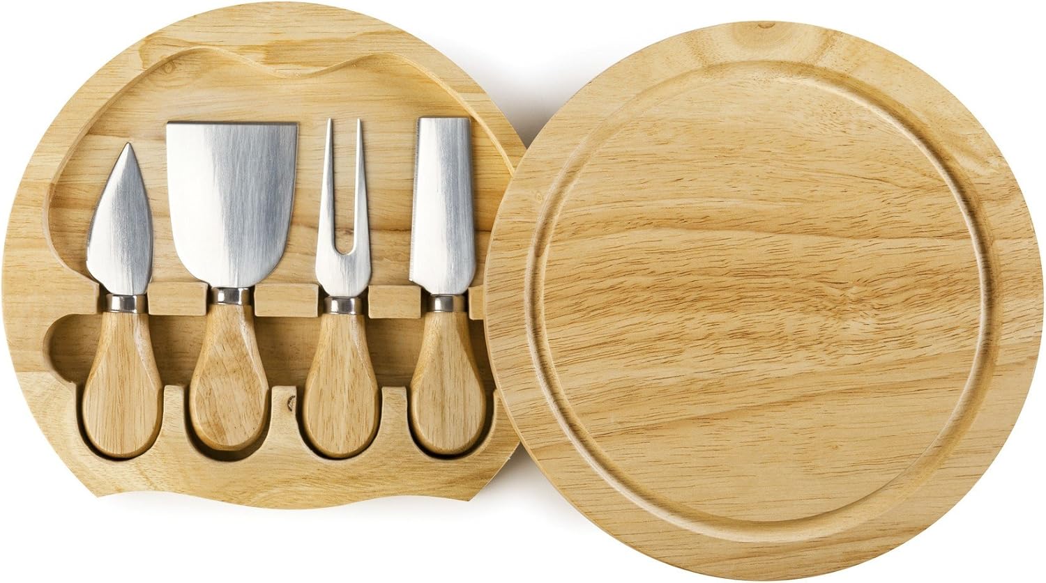 Platou de branzeturi cu ustensile pentru servire, din lemn, dimensiuni 36x18x1, 5 cm