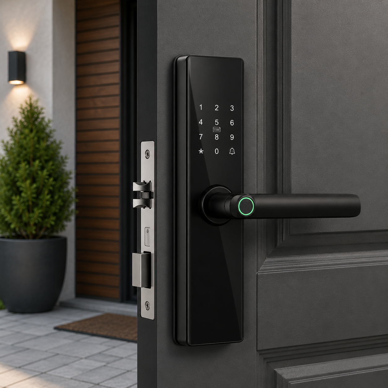 Cerradura Security Intelligent Incuietoare Inteligenta Usa Biometrica Amprenta Digitala Parola - detaliu produs