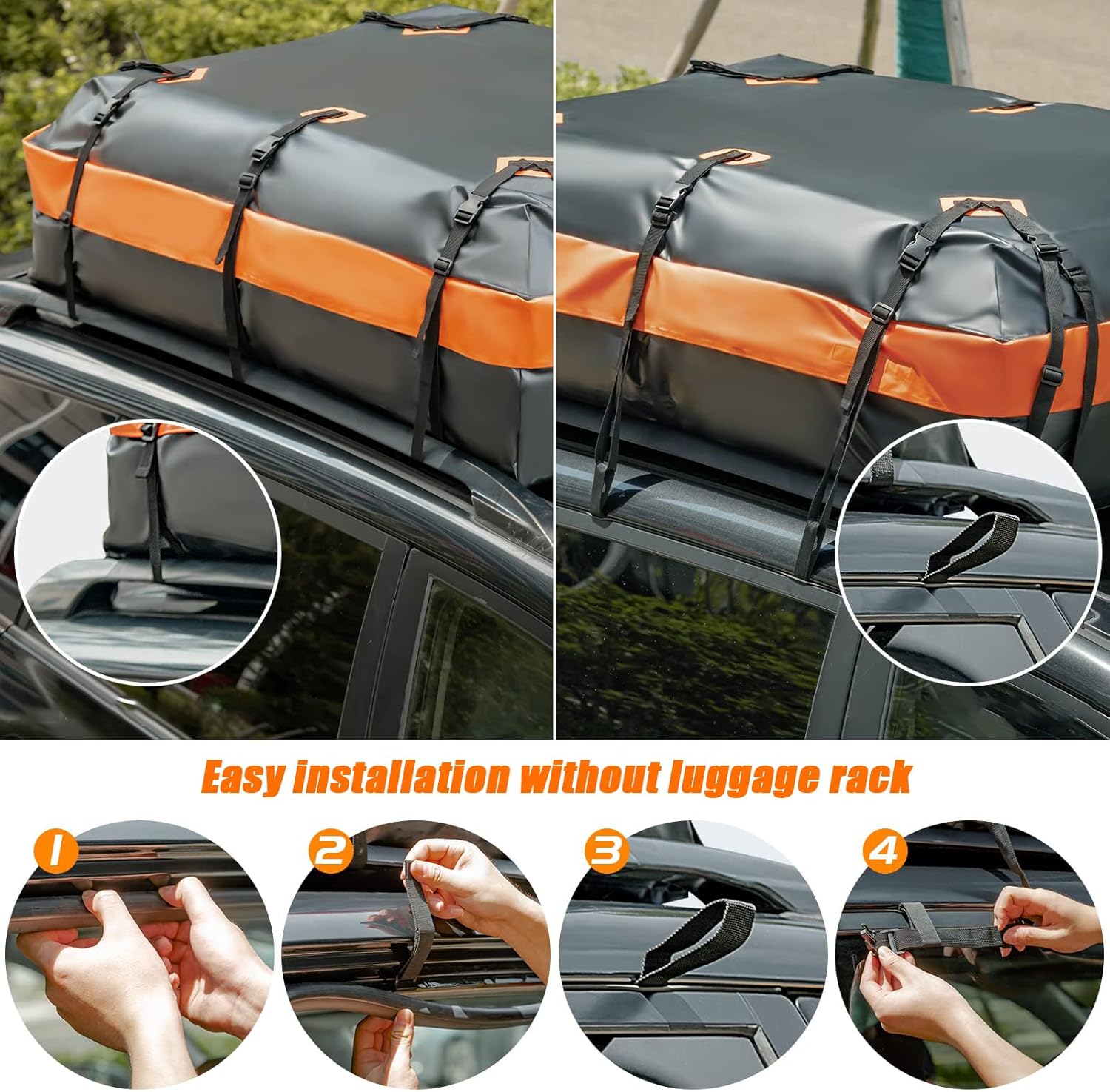 Portbagaj auto tip geanta impermeabila cu prindere universala – pliabila, cu husa si covoras protectie