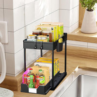 Raft de depozitare sub chiuveta, 2 nivele, multifunctional - imagine 7