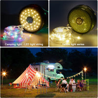 Ghirlanda luminoasa camping, lanterna si functie de baterie externa, LED, reincarcabila USB, portabila, 8 moduri de
