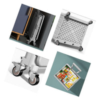 Carucior de cumparaturi pliabil 30L cu maner telescopic și roti, 39x35x48cm, Alb - imagine 6