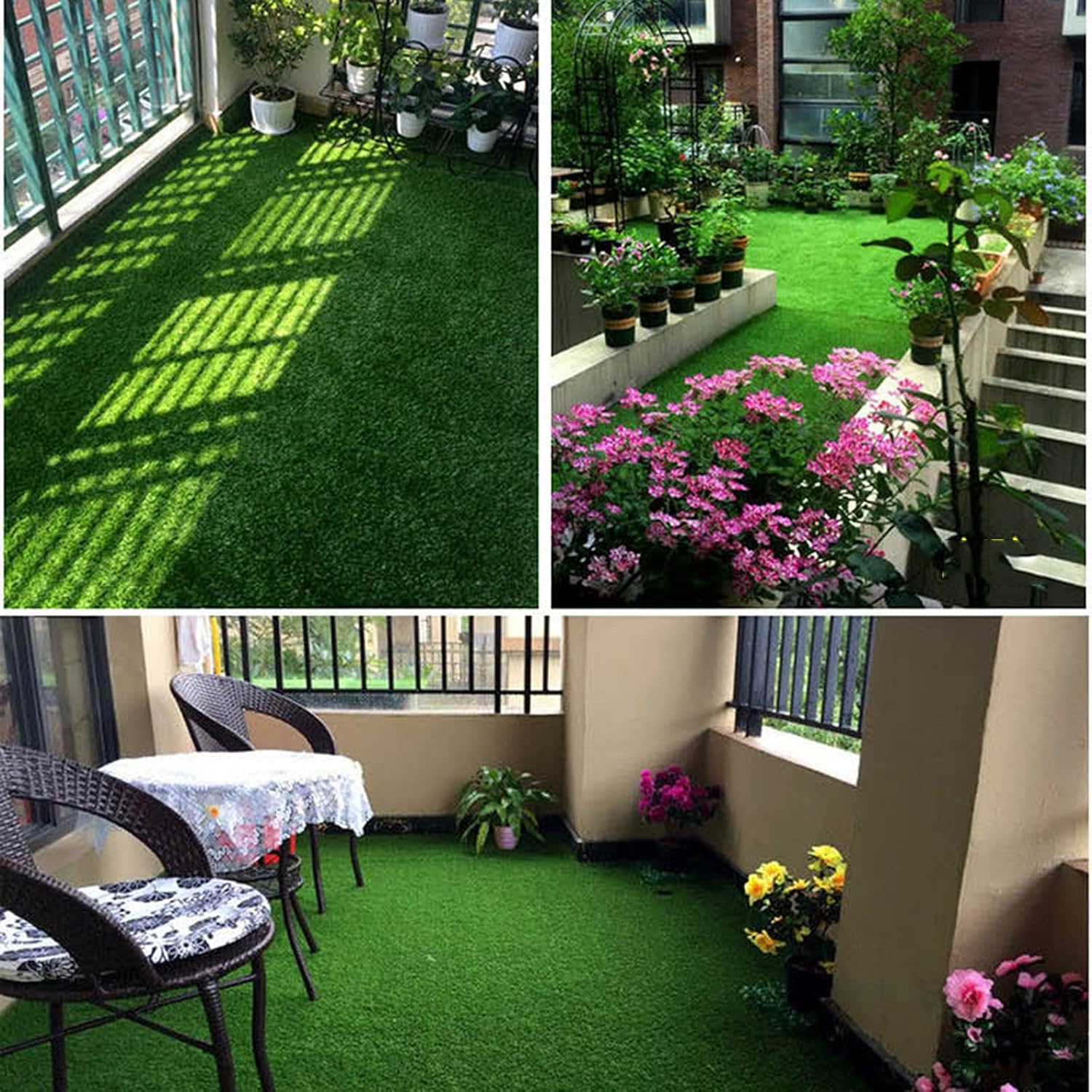 Gazon artificial decorativ – verde natural, drenaj rapid, rezistent UV si foc