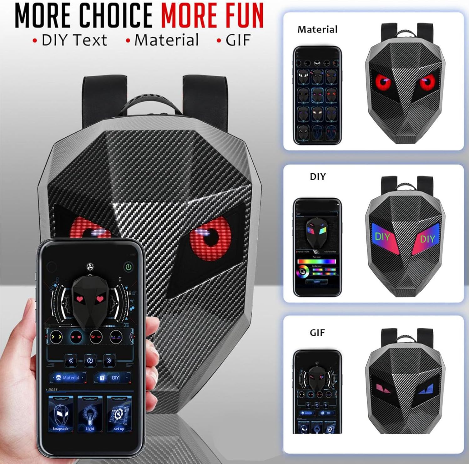 Rucsac moto Led, impermeabil, compartiment laptop 15.6, extensie pentru casca