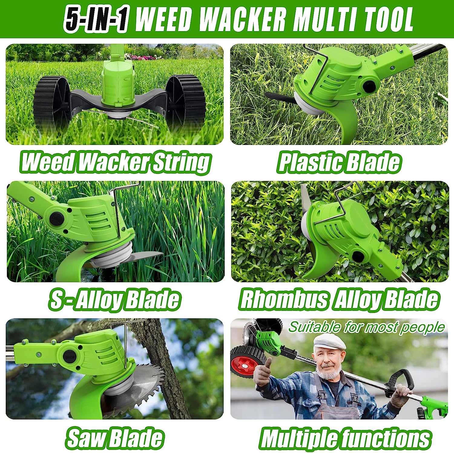 Motocoasa electrica 48V, 4000 mAh, 18000 RPM, cu acumulatori