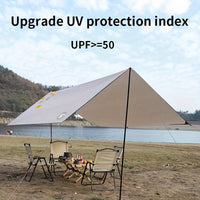 Baldachin tip cort umbrar impermeabil, protectie UV, 2 stalpi metalici, gri - imagine 10