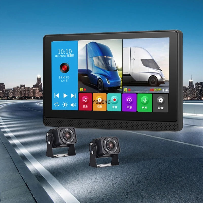 Kit monitorizare camioane, ecran AHD 7 inch cu ecran tactil, 2 camere cu vedere nocturnă