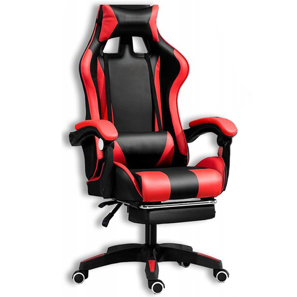 Scaun Gaming Racing SpeedX GT, Piele Ecologică, Recliner, Perne Ergonomice și Suport pentru Picioare