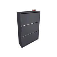 Pantofar cu usa rabatabila si rafturi glisante, 3 compartimente, PAL melaminat de 18 mm, 110 x 73,6 x 24 cm