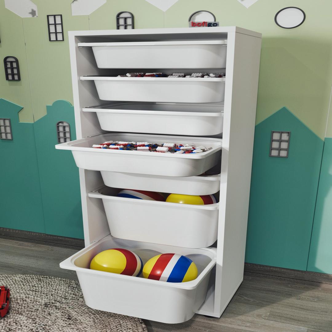 Dulap Multifuncțional cu 7 Coșuri, 125x45,4x30 cm