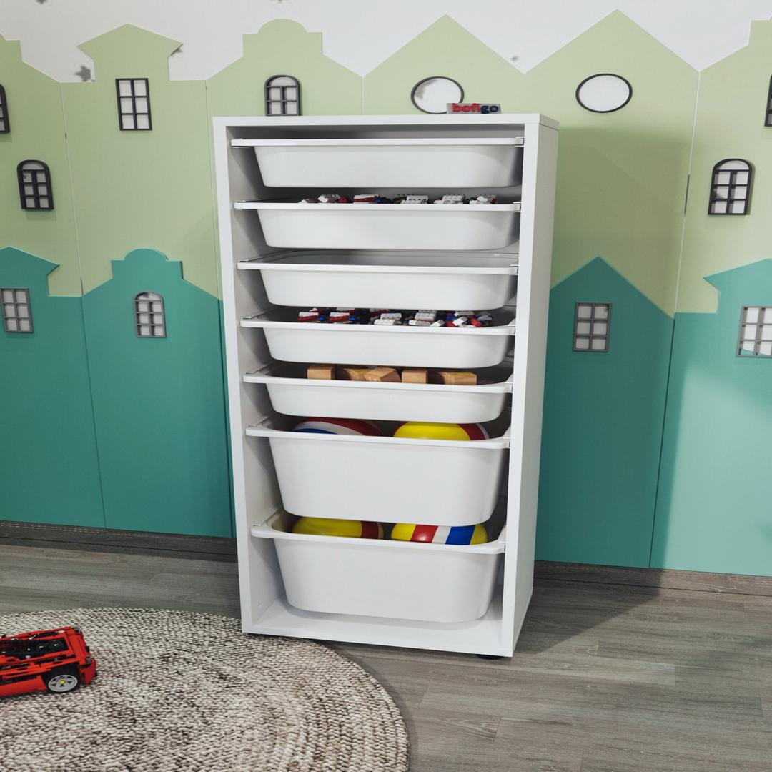 Dulap Multifuncțional cu 7 Coșuri, 125x45,4x30 cm