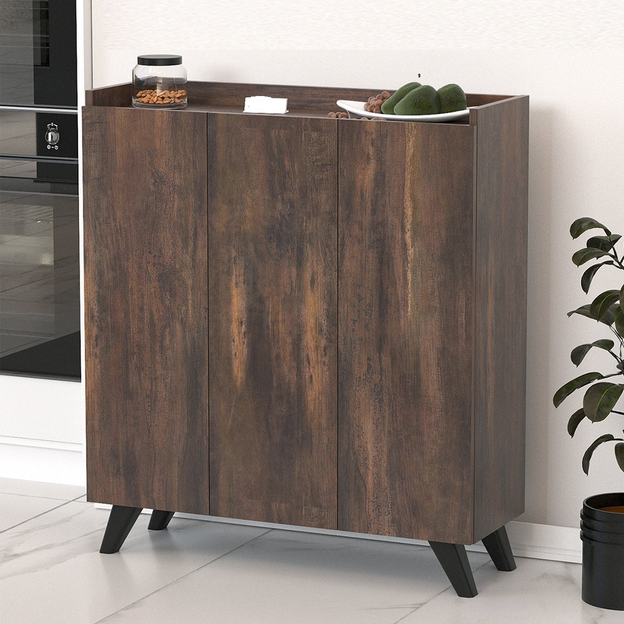 Dulap multifunctional cu 3 usi, Design scandinav modern 103.5 x 90 x 30cm