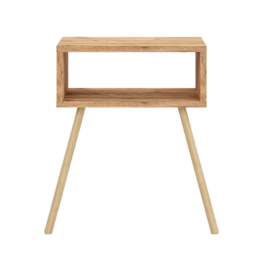 Noptiera cu picioare retro – 44 x 29 x 18 cm – cu raft de depozitare si design vintage