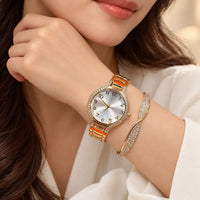 Set Cadou Elegant pentru Femei – Ceas de Mână și Brățară cu Pietre Strălucitoare, Design Modern și Rafinat, Cutie Cadou Inclusă - imagine principala