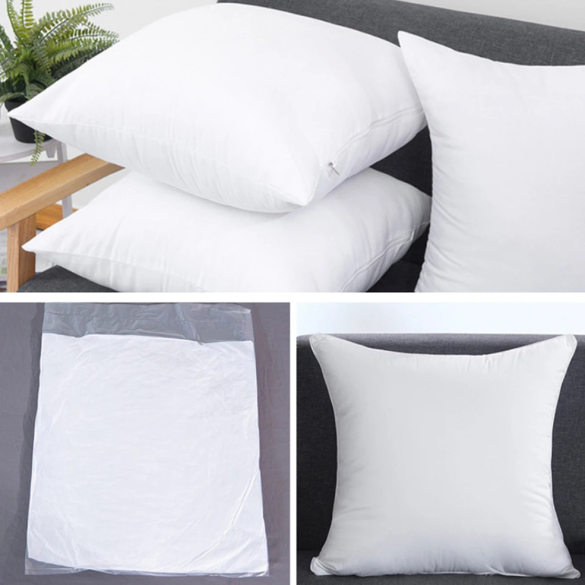 Perna decorativa din bumbac cu husa detasabila, 45 x 45 x 10 cm