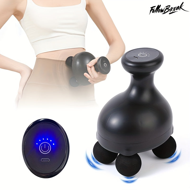 Aparat Masaj Electric Portabil, 6 viteze cu 4 Capete Rotative si Control Tactil