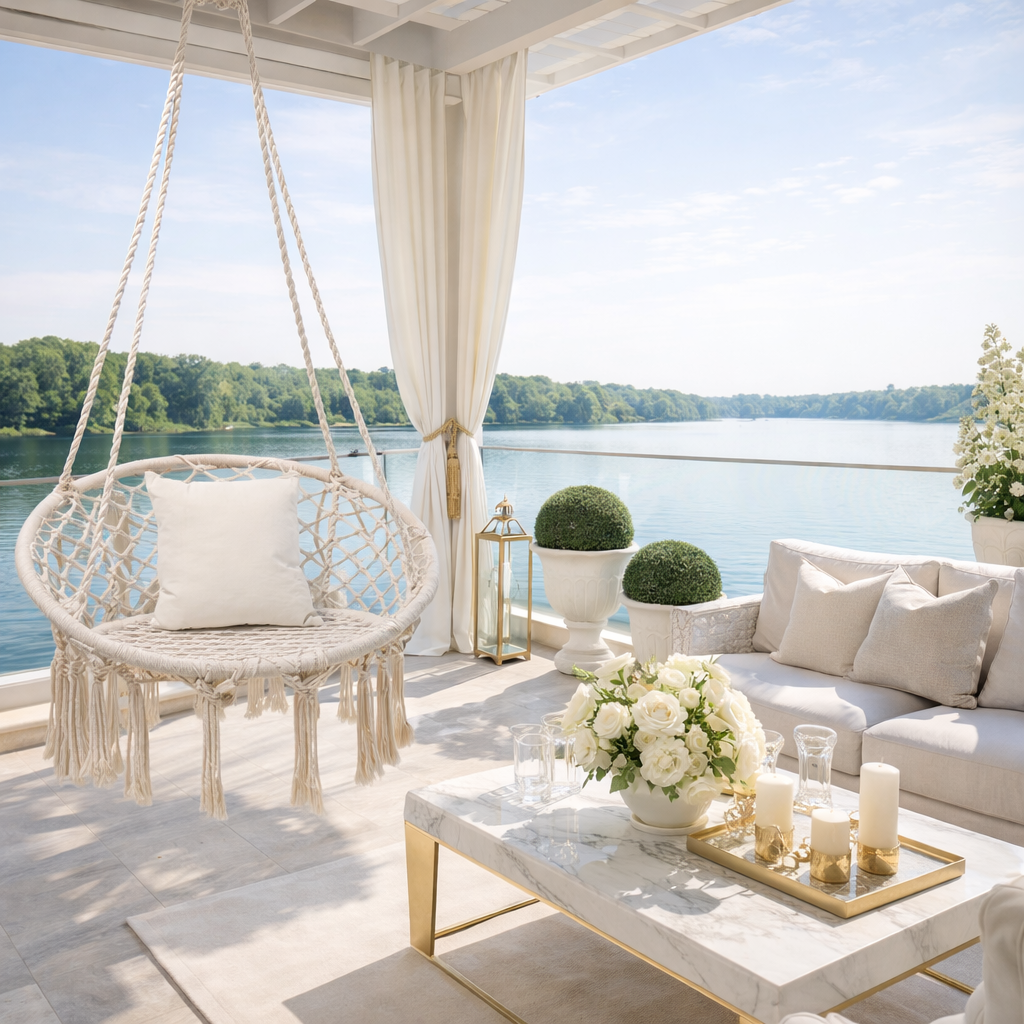 Leagan suspendat pentru curte sau gradina, diametru 80cm