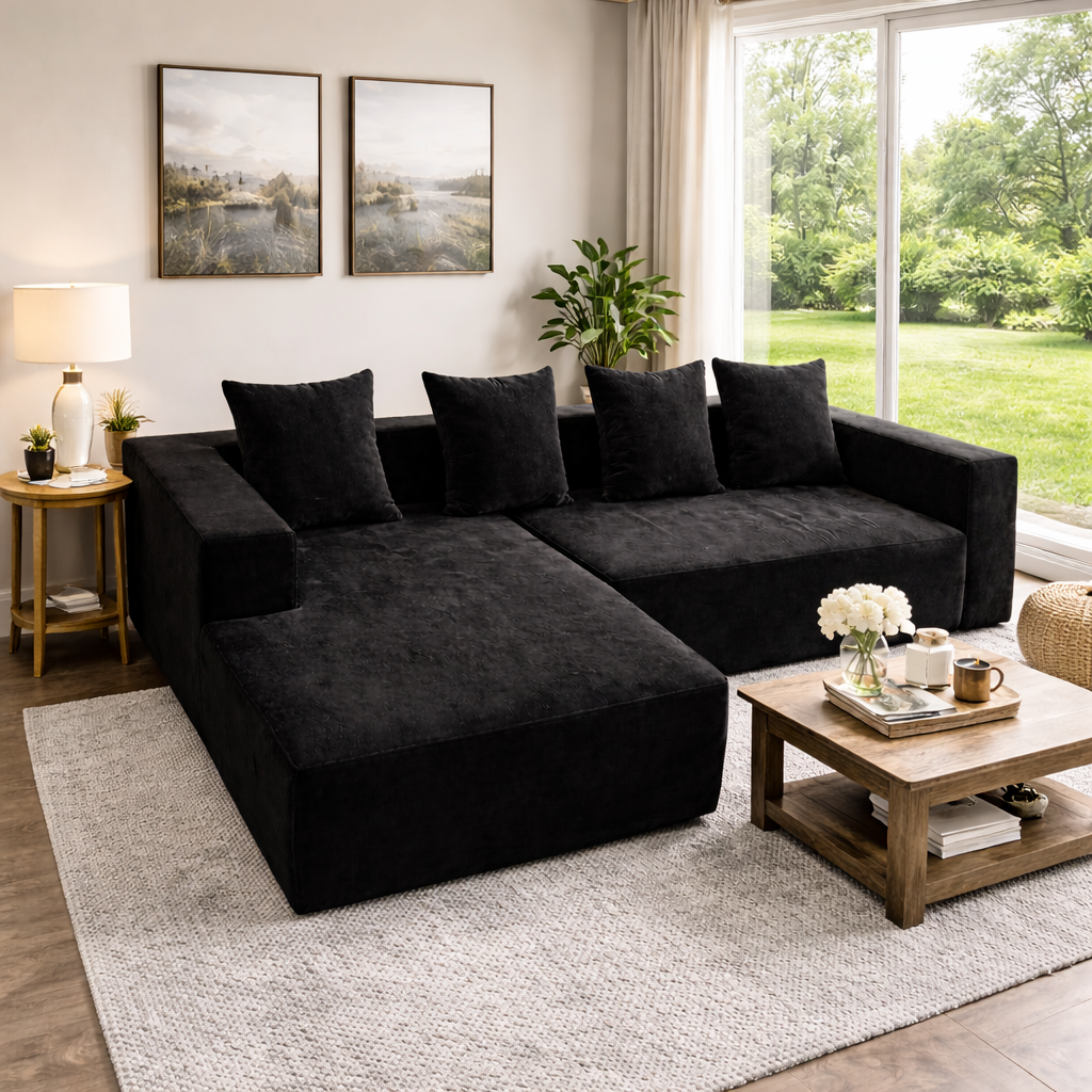Canapea Coltar Premium Memory Foam C, 240 x 150 x 60 cm