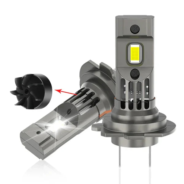 Set 2 Becuri LED H7 CANBUS 180W 20000LM, cu ventilator de racire