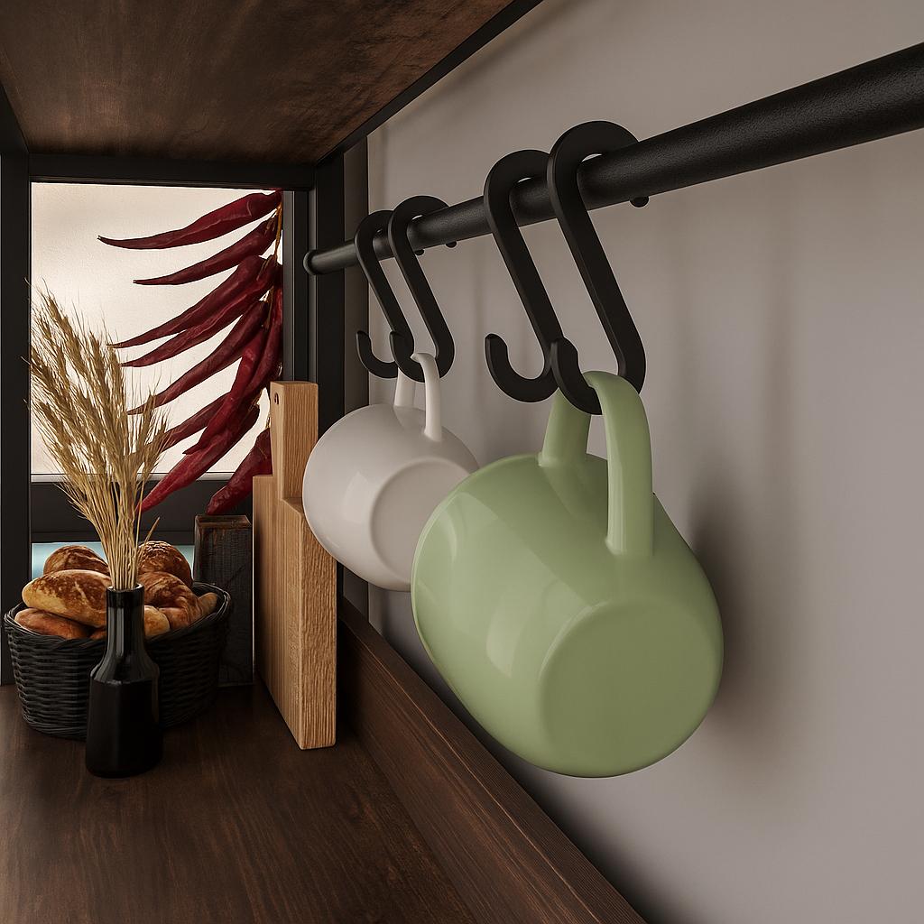 Suport de bucătărie cu 2 sertare și 5 rafturi 120x74x10 cm