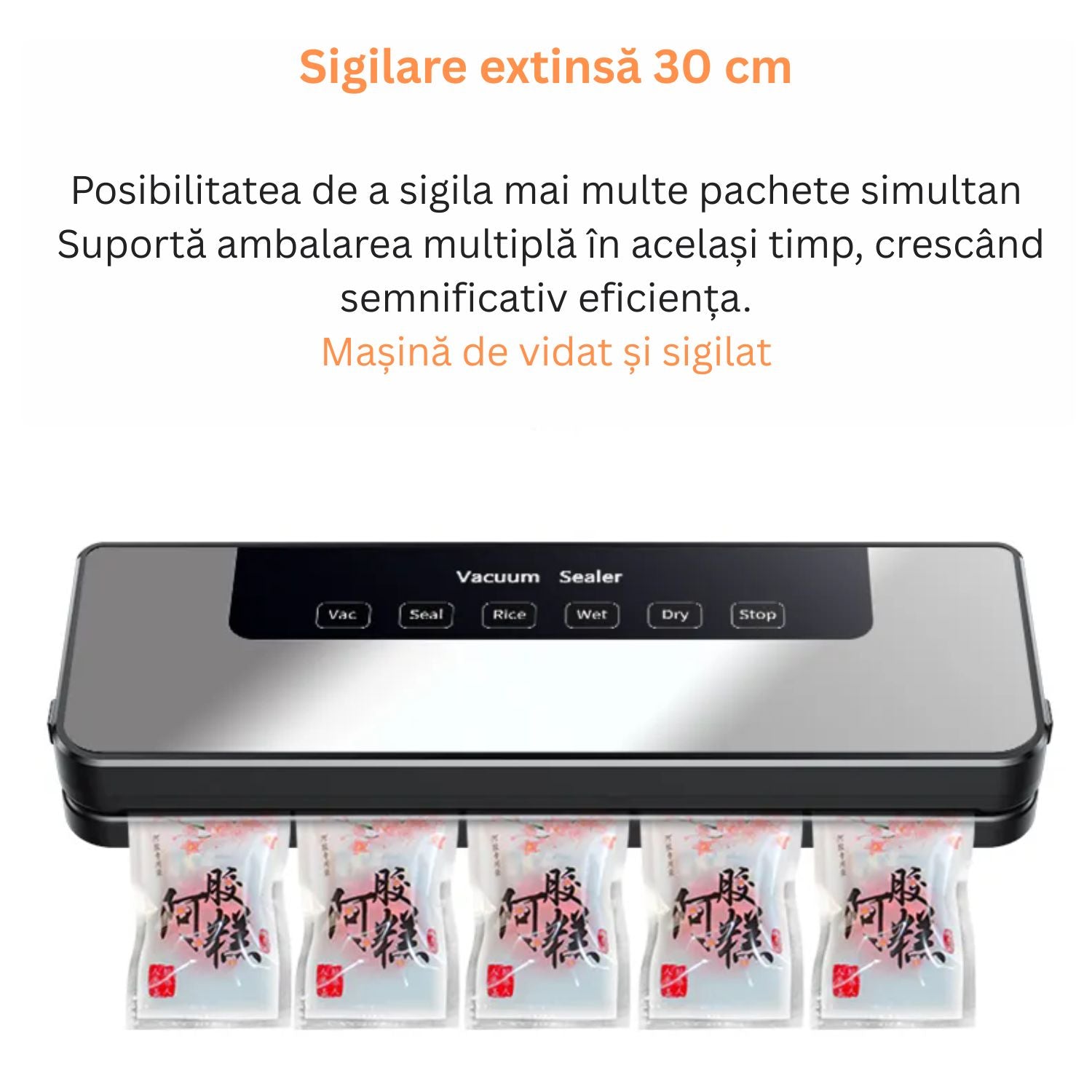 Aparat de vidat si sigilat alimente, Touch, vidare umed/uscat