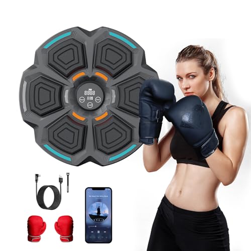 Aparat inteligent de box cu lumini RGB, muzica si afisaj LED – antrenament interactiv pentru acasa