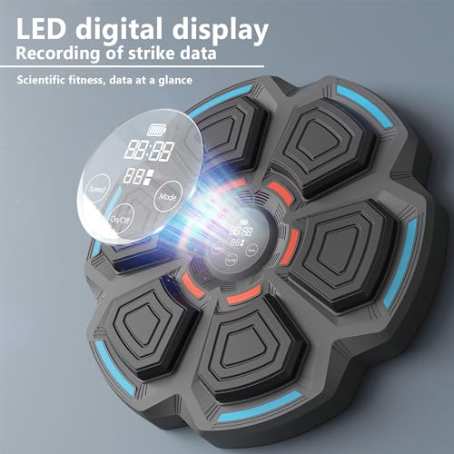 Aparat inteligent de box cu lumini RGB, muzica si afisaj LED – antrenament interactiv pentru acasa