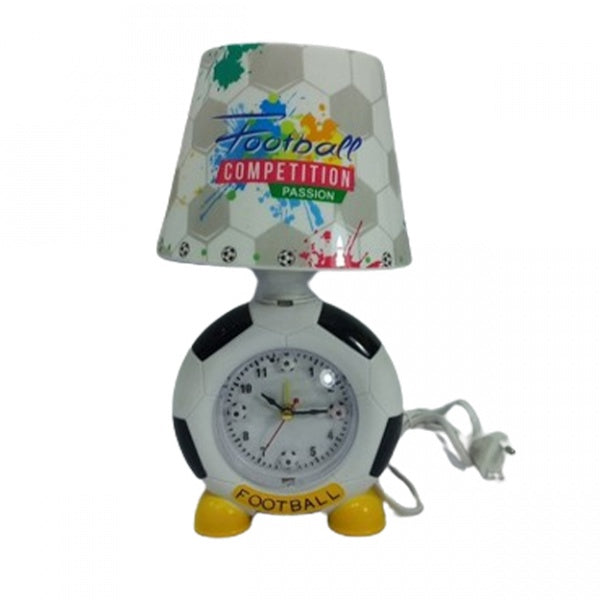 Veioza cu ceas in forma de minge de fotbal 14x22 cm