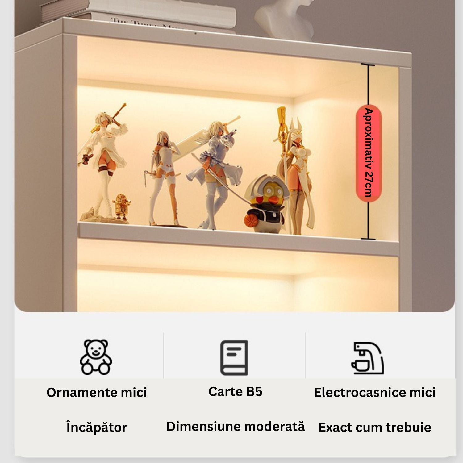 RESIGILAT - Bibliotecă cu 6 rafturi deschise, cadru lemn – alb/stejar negru, 180x60x24 cm