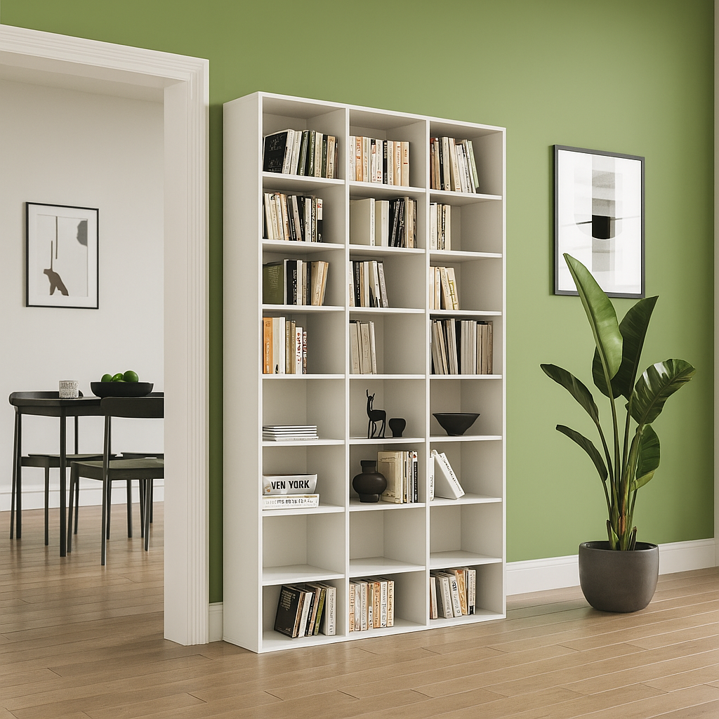 Biblioteca cu 24 de rafturi, design modern, spațiu generos, calitate superioară 101.8 x 16,3 x 178 cm